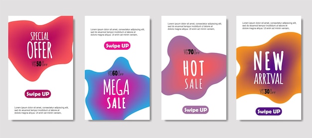 Dynamic abstract fluid mobile for sale banners Sale banner template design Mega sale special offer set design for flyer gift card Poster on wall coverbook banner social media