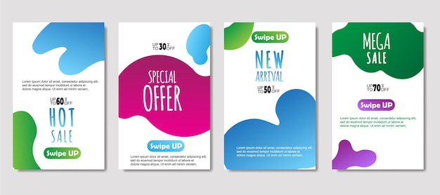 Dynamic abstract fluid mobile for sale banners Sale banner template design Mega sale special offer set design for flyer gift card Poster on wall coverbook banner social media