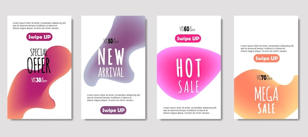 Dynamic abstract fluid mobile for sale banners Sale banner template design Mega sale special offer set design for flyer gift card Poster on wall coverbook banner social media