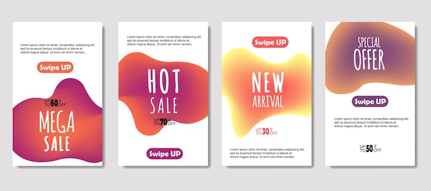 Dynamic abstract fluid mobile for sale banners Sale banner template design Mega sale special offer set design for flyer gift card Poster on wall coverbook banner social media