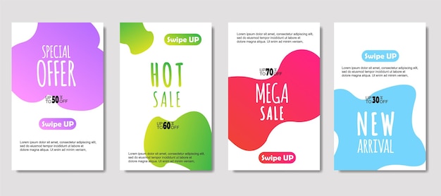 Dynamic abstract fluid mobile for sale banners Sale banner template design Mega sale special offer set design for flyer gift card Poster on wall coverbook banner social media