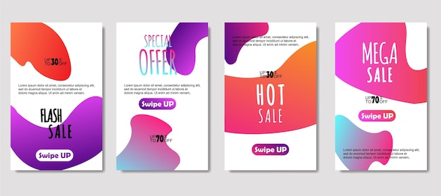 Dynamic abstract fluid mobile for sale banners Sale banner template design Mega sale special offer set design for flyer gift card Poster on wall coverbook banner social media