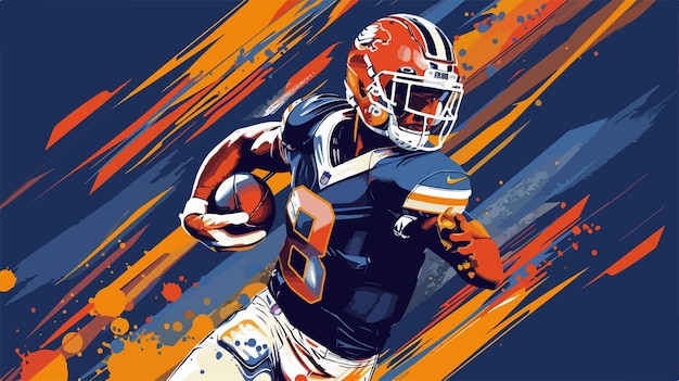 Dynamic American Football Design Vector Illustration