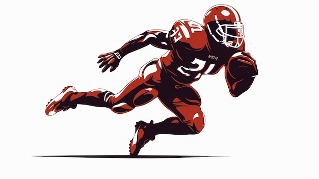 Vector dynamic american football player silhouette cartoon vector illustration