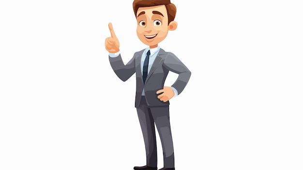 Dynamic Animated Businessman Illustration on White Background