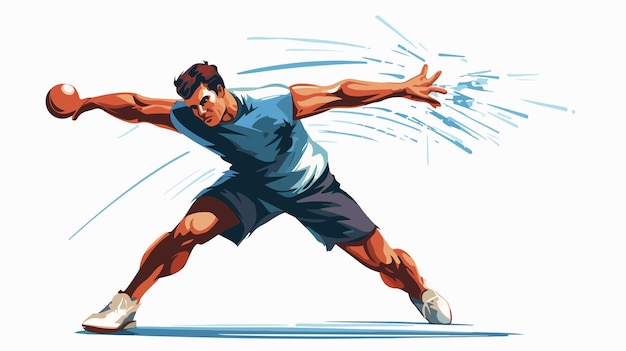 Vector dynamic athlete hammer throw illustration vector