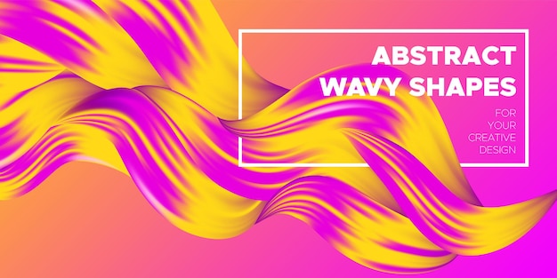 Dynamic background with abstract 3d wave shapes