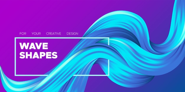 Dynamic background with abstract 3d wave shapes