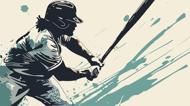 Dynamic Baseball Player Icon Vector Illustration