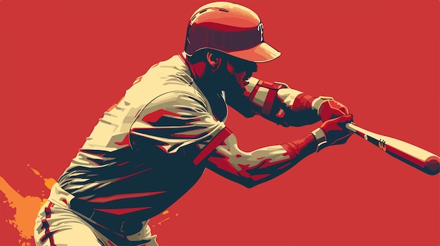 Dynamic Baseball Player Icon Vector Illustration