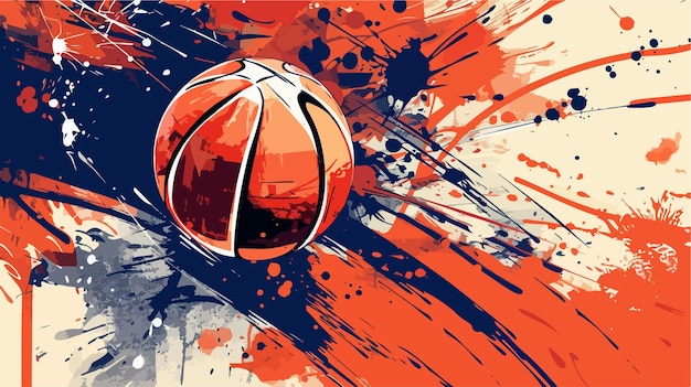 Dynamic Basketball League Design Vector Illustration