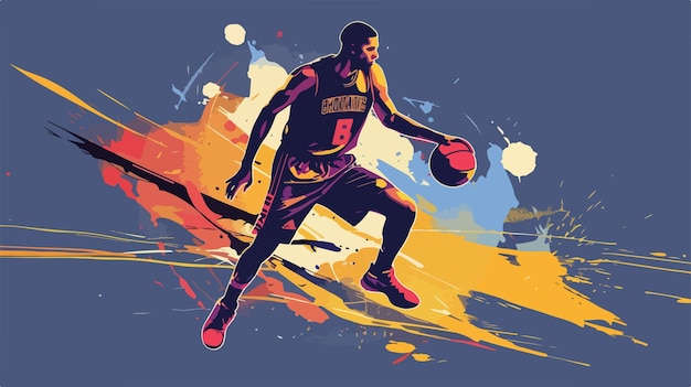 Dynamic Basketball League Design Vector Illustration