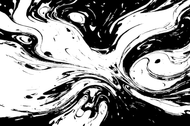 Vector dynamic black and white abstract oil paint texture