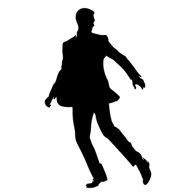 Dynamic Businessman Silhouette vector art illustration