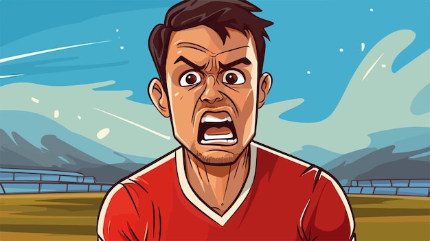 Dynamic Cartoon Football Player Illustration in Action Pose