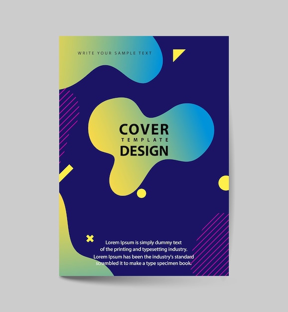 Dynamic colorful poster set with fluid shapes bright gradients modern concept minimal background ideal for cover billboard brochure print