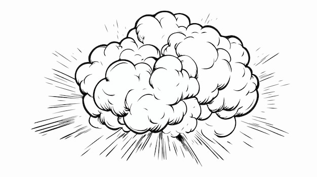 Dynamic Comic Explosion and Air Puff Pressure Smoke Illustration