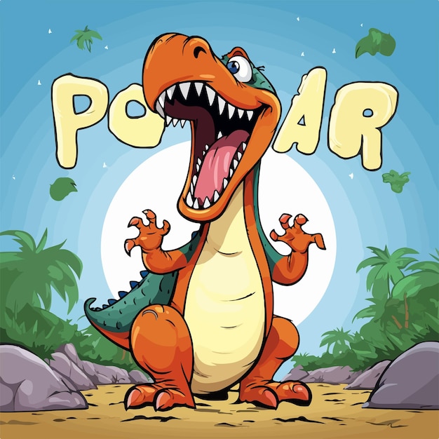 Dynamic Dinosaur Theme Roar Font Banner