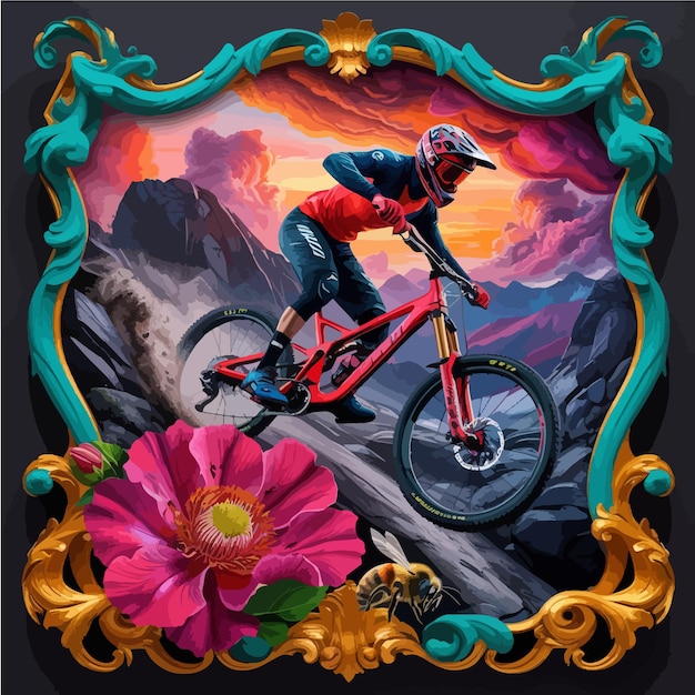 Vector dynamic downhill mountain biking adventure