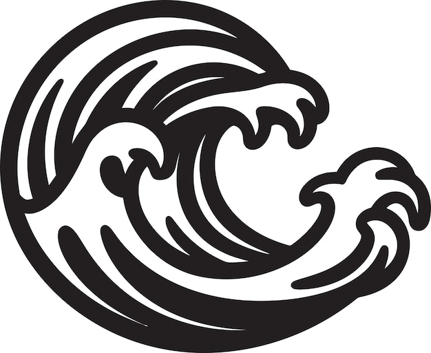 Dynamic Drift Water Wave Logo Vector Crest Cascade Minimalist Wave Emblem Design