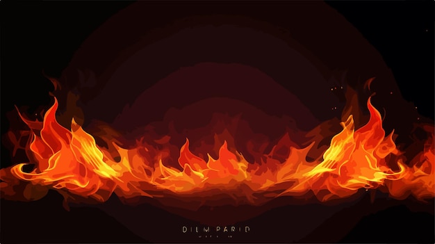 Vector dynamic fiery banner design template with vector fire elements