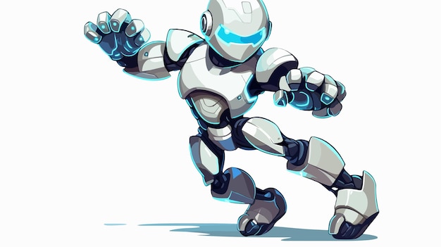 Dynamic Fighter Performing Robot Dance Illustration