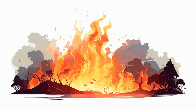 Dynamic Fire Concept Design Vector Illustration