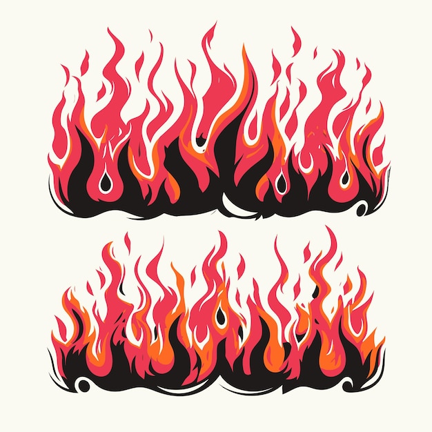 Dynamic Flame Designs Modern Fire Illustrations for TShirts Stickers amp Graphic Art