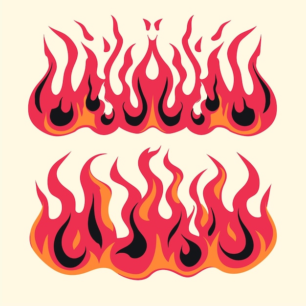 Dynamic Flame Designs Modern Fire Illustrations for TShirts Stickers amp Graphic Art