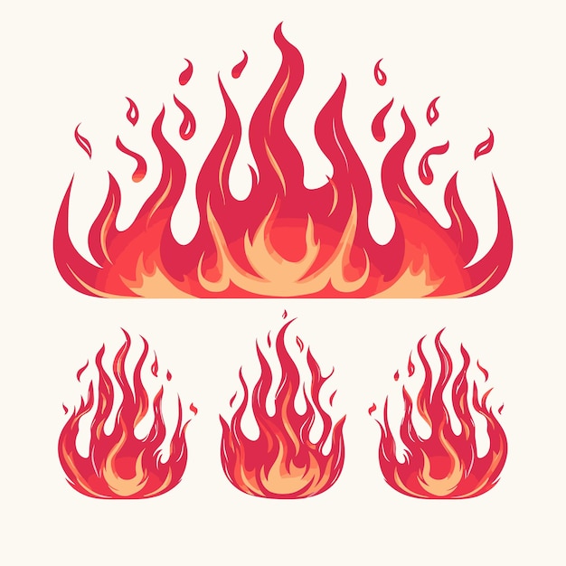 Vector dynamic flame designs modern fire illustrations for tshirts stickers amp graphic art