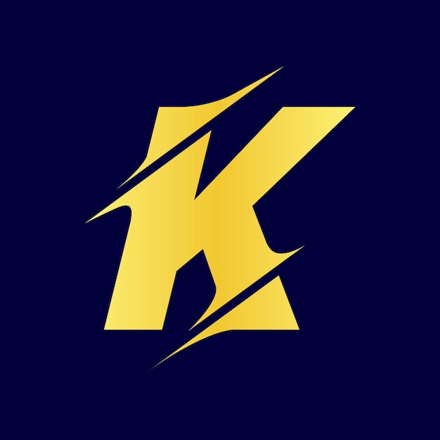 Dynamic Golden Letter K Logo Design