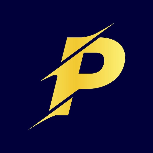 Dynamic Golden Letter P Logo Design