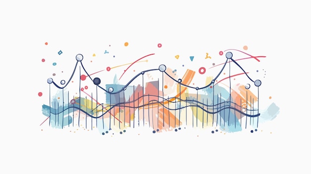 Vector dynamic horizontal indicator graph vector illustration