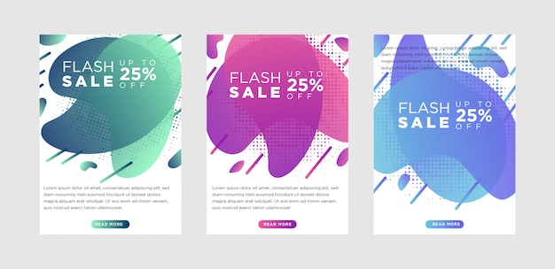 Dynamic modern fluid mobile flash Sale banners