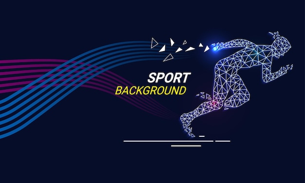 Dynamic motion geometric line sports background