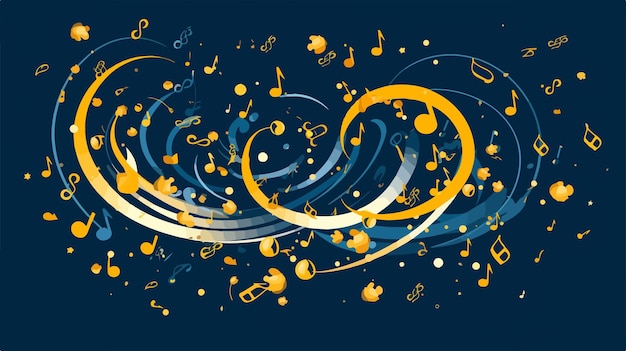 Vector dynamic music fireworks swirl rotation vector illustration