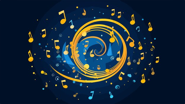 Dynamic Music Fireworks Swirl Rotation Vector Illustration