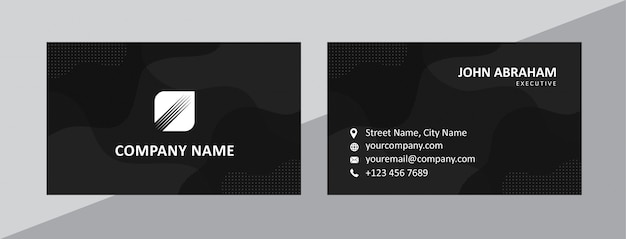 Dynamic Natural Black Business Card  Template