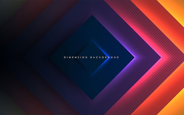 Dynamic rectangle dimension background with colorful light effect