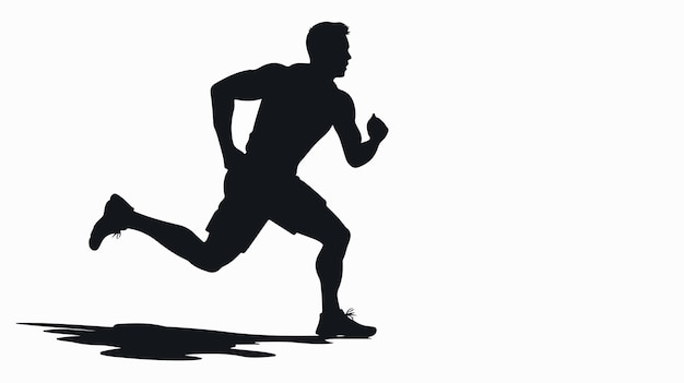 Vector dynamic runner silhouette vector cartoon illustration