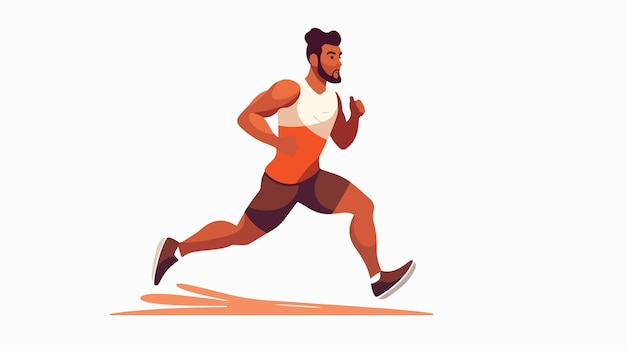 Vector dynamic running athlete vector illustration for sprinter concept