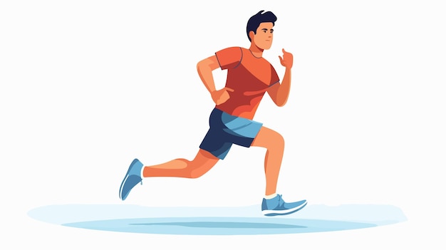 Dynamic Running Person Flat Vector on White Background