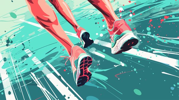 Vector dynamic running shoe marathon vector poster