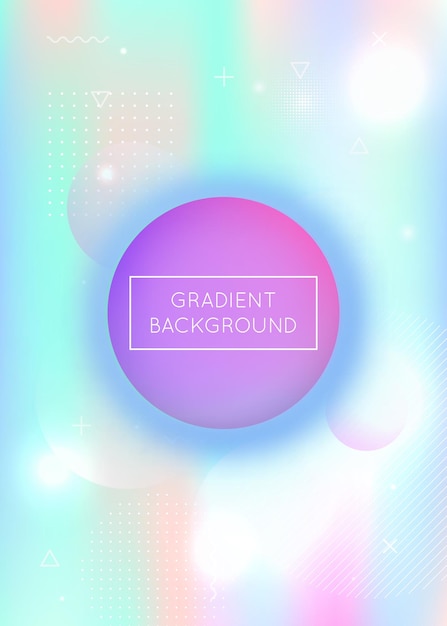 Dynamic shape background with liquid fluid Holographic bauhaus