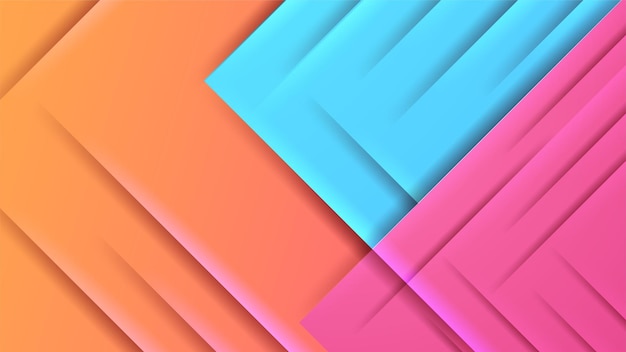 Dynamic shape blue pink orange colorful abstract geometri design background