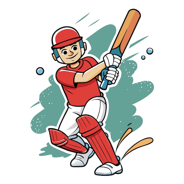 Dynamic vector illustration of a Cricket Batsman in action portrayed with the fluidity and vibrancy