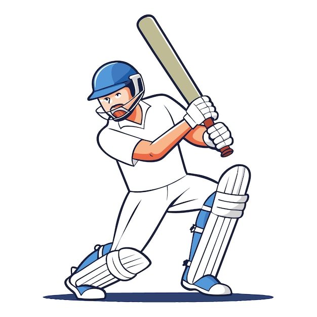 Dynamic vector illustration of a Cricket Batsman in action portrayed with the fluidity and vibrancy