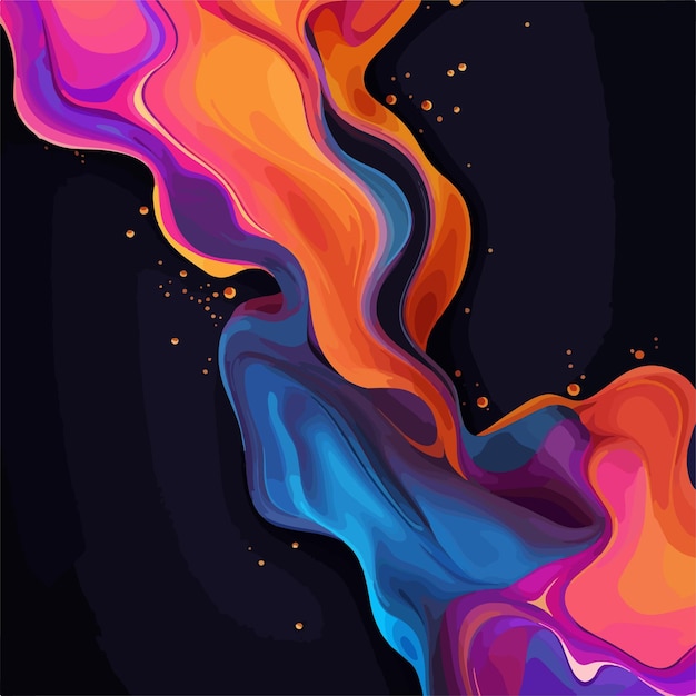 Vector dynamic vertical black abstract liquid bright background