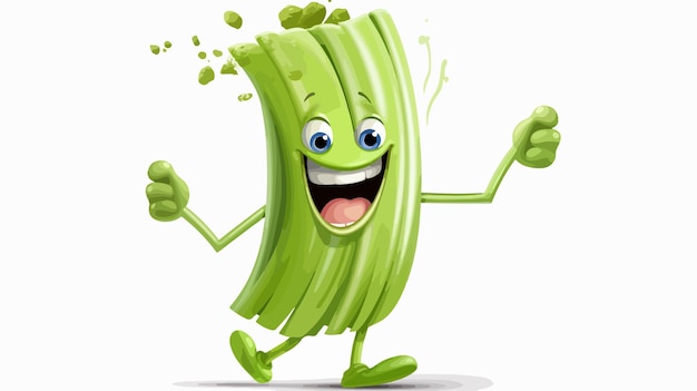 Dynamic and Vibrant Wasabi Vector Character Design on White Background