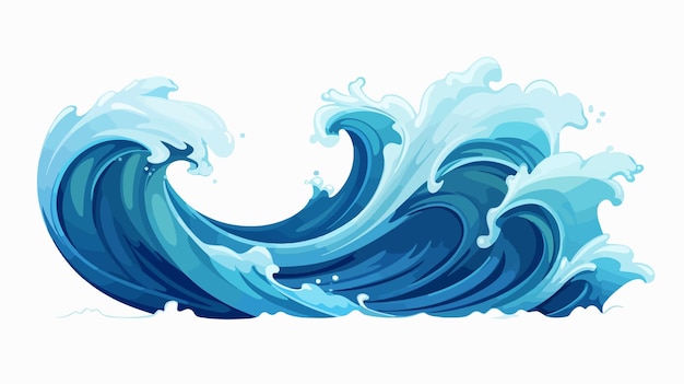 Dynamic Water Wave Shape Vector on White Background